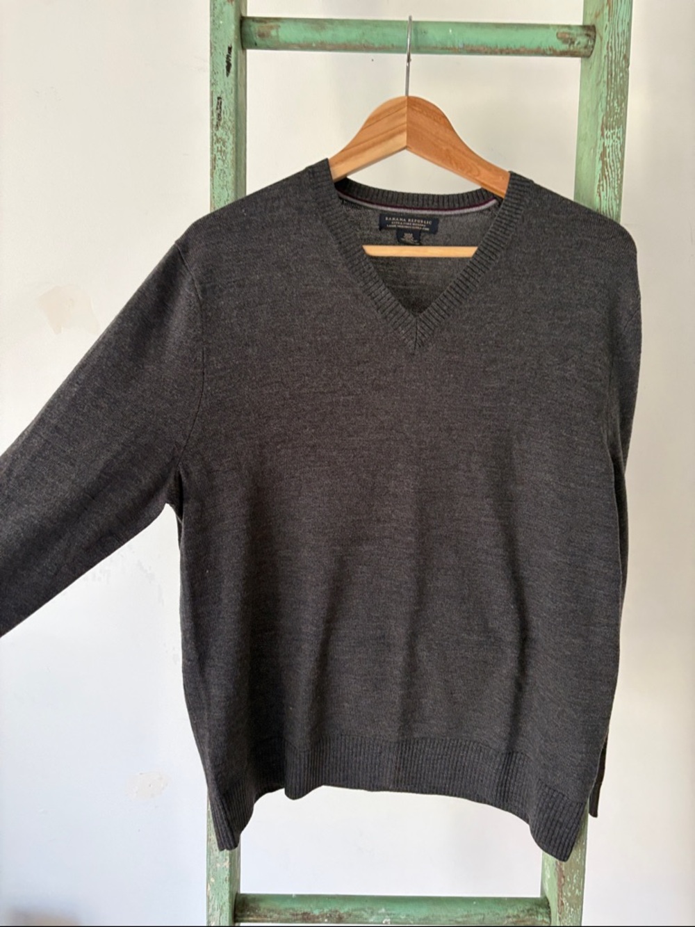 Banana Republic Charcoal V-Neck Men's Sweater